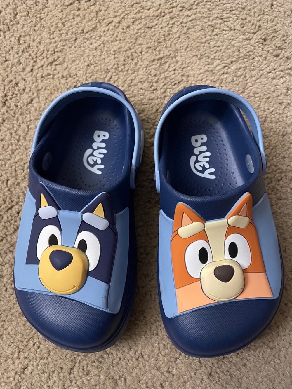 Bluey kids rubber clogs bluey and bingo navy blue shoes